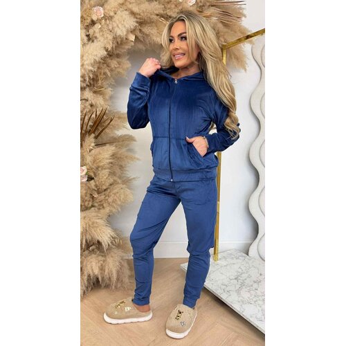 BASIC ZIP VELVET SET 287 BLUE