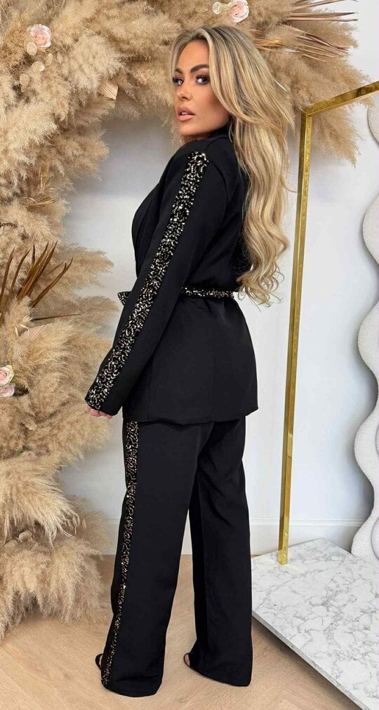 GRACE SEQUINS STRIPE SET BLACK/GOLD GRACE SEQUINS STRIPE SET BLACK/GOLD