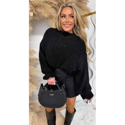 TEDDY RUFFLE SWEATER BLACK TEDDY RUFFLE SWEATER BLACK