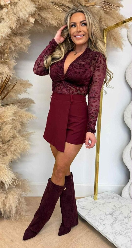 MESH LEO VELVET BODY 61920 BORDEAUX