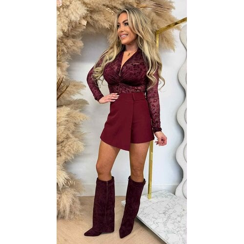 MESH LEO VELVET BODY 61920 BORDEAUX