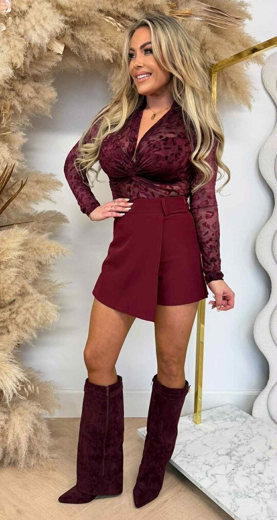 MESH LEO VELVET BODY 61920 BORDEAUX