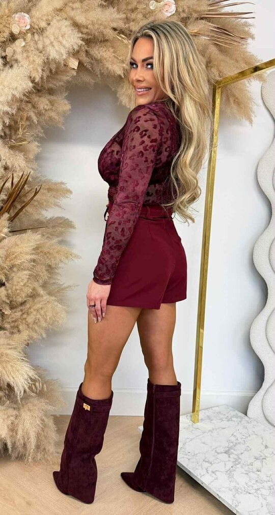 MESH LEO VELVET BODY 61920 BORDEAUX