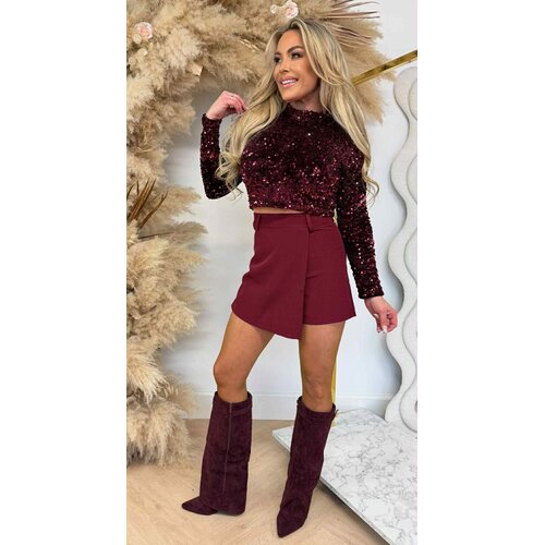SEQUIN PARTY TOP 7051 BORDEAUX