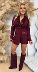 SEQUIN CHIQUE PLAYSUIT BURGUNDY SEQUIN CHIQUE PLAYSUIT BURGUNDY