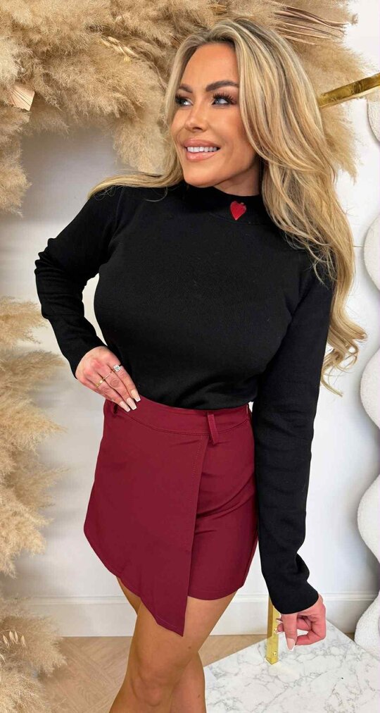 HART TURTLE NECK TOP 9326 BLACK HART TURTLE NECK TOP 9326 BLACK