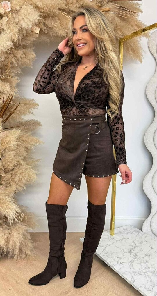 MESH LEO VELVET BODY 61920 CHOCO MESH LEO VELVET BODY 61920 CHOCO