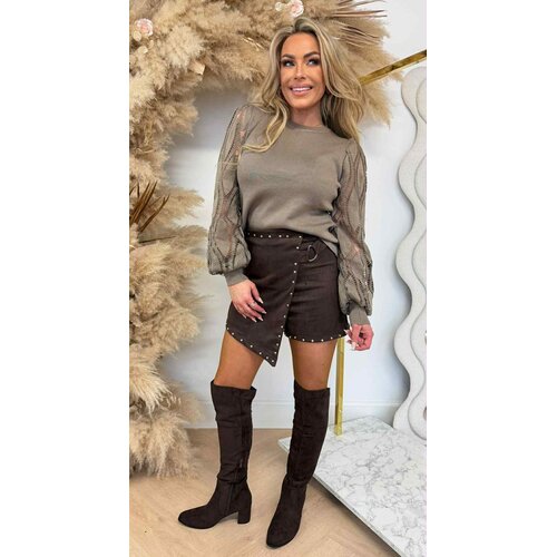 TWISTY SLEEVE TOP 9314 TAUPE