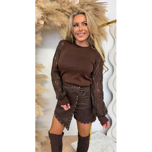 TWISTY SLEEVE TOP 9314 CHOCO