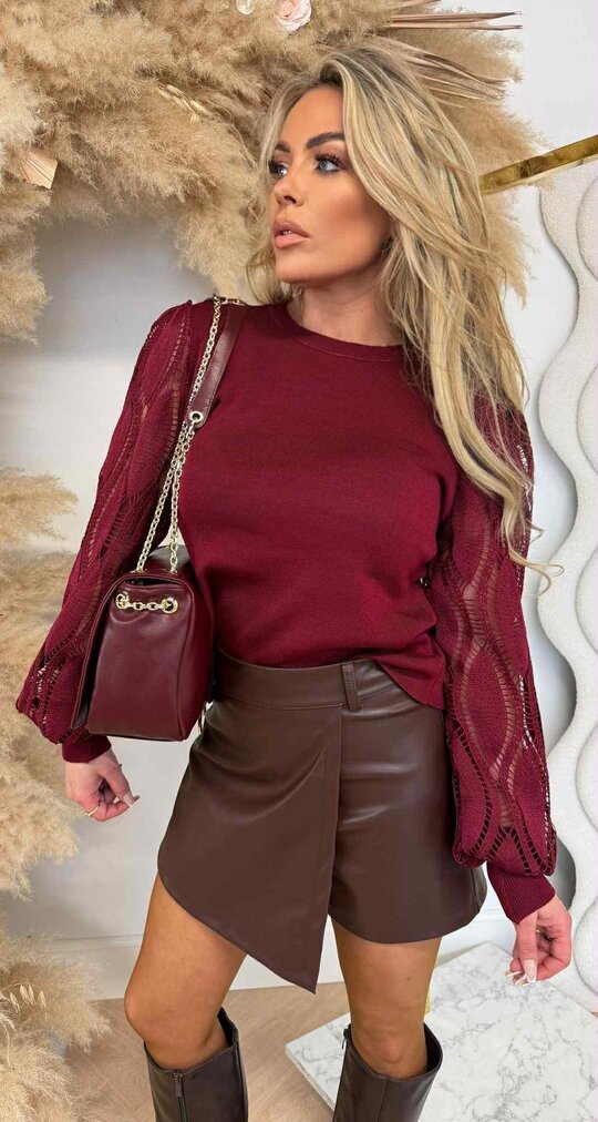 TWISTY SLEEVE TOP 9314 BORDEAUX