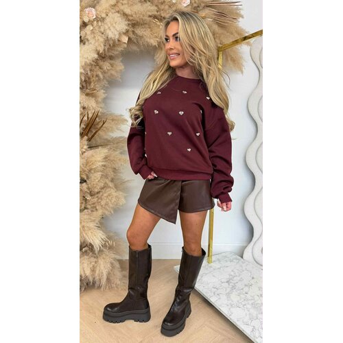 HARTJES STUDDED SWEAT 5345 BORDEAUX HARTJES STUDDED SWEAT 5345 BORDEAUX