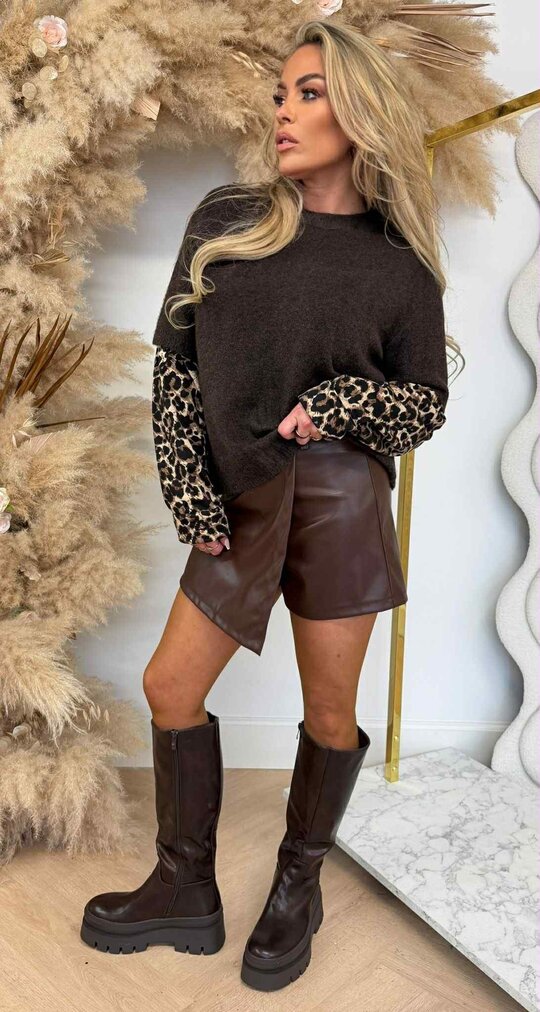 LEO SLEEVE SWEAT SH723 CHOCO