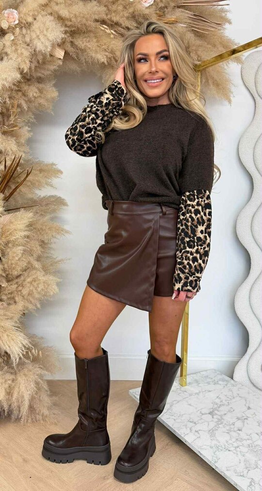 LEO SLEEVE SWEAT SH723 CHOCO