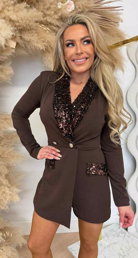SEQUIN CHIQUE PLAYSUIT CHOCO