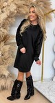 LOA PAILLET SLEEVE SWEATDRESS BLACK