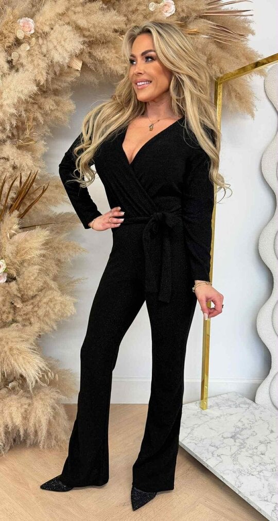 GLITTER JUMPSUIT BLACK GLITTER JUMPSUIT BLACK