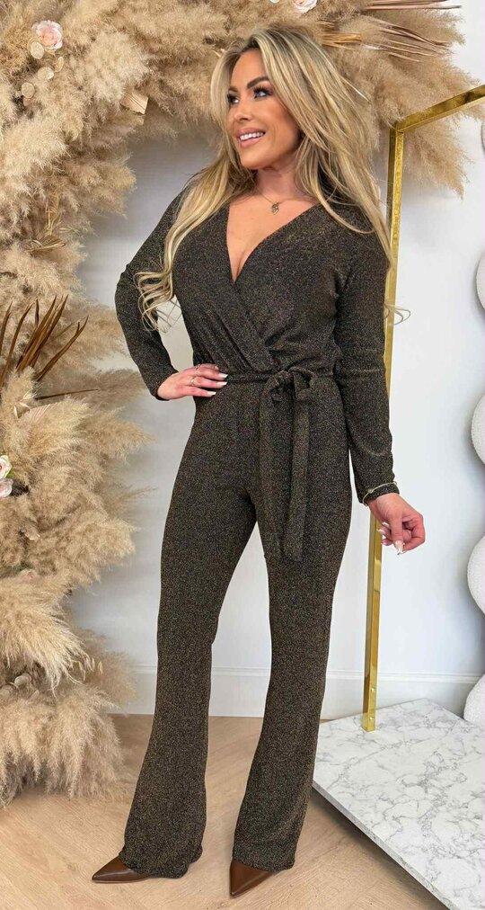 GLITTER JUMPSUIT GOLD GLITTER JUMPSUIT GOLD