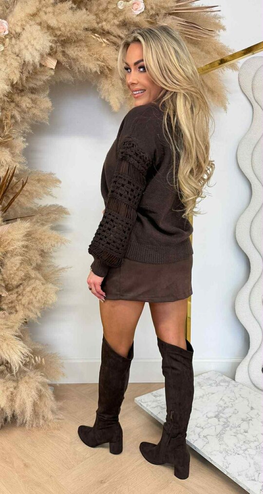 SLEEVE ELEGANCE VEST/SWEAT 9333 CHOCO