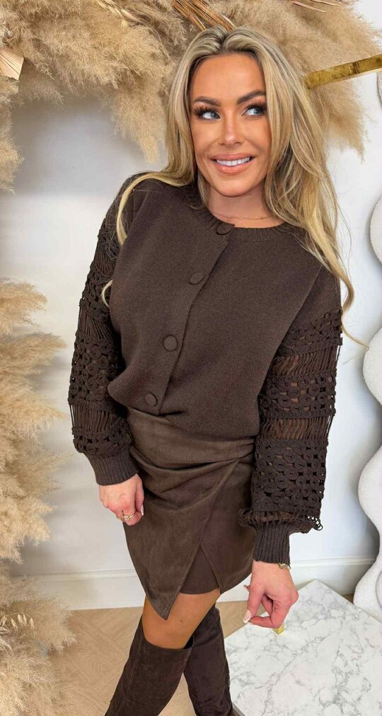 SLEEVE ELEGANCE VEST/SWEAT 9333 CHOCO