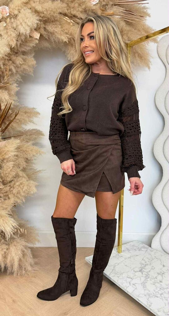 SLEEVE ELEGANCE VEST/SWEAT 9333 CHOCO