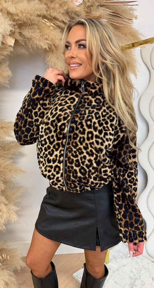 FLEECE LEOPARD JACKET 28753 LEOPARD