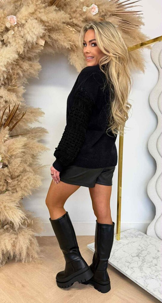 SLEEVE ELEGANCE VEST/SWEAT 9333 BLACK