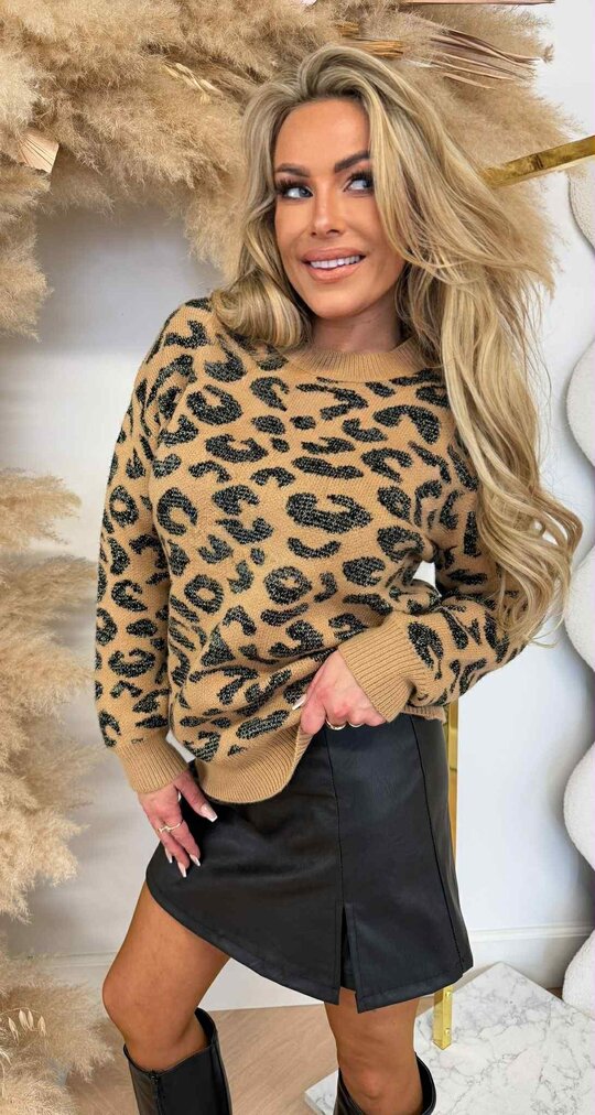 LEOPARD SHINE SWEAT 16996 CAMEL LEOPARD SHINE SWEAT 16996 CAMEL