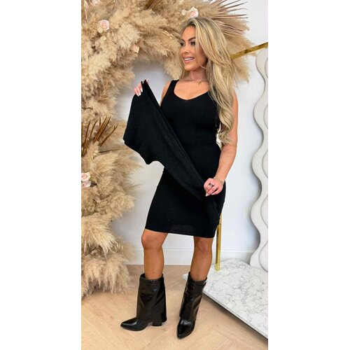 TWO PIECE DRESS + SWEATER BLACK