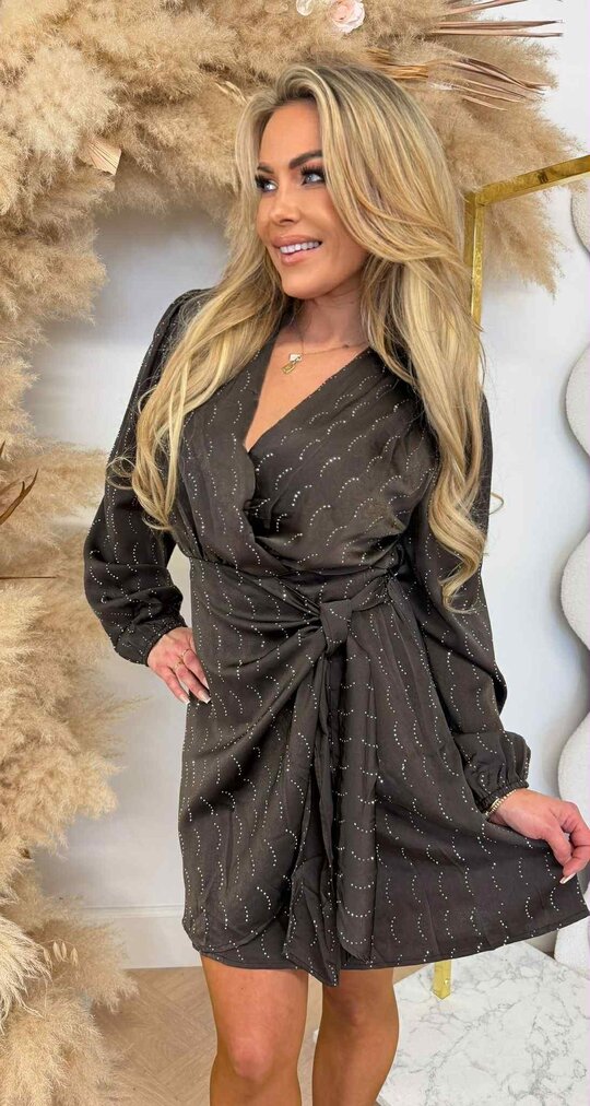 DAZZLING BOW DRESS 5360A CHOCO