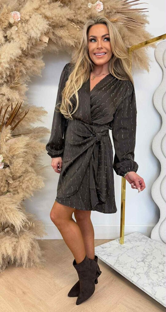 DAZZLING BOW DRESS 5360A CHOCO