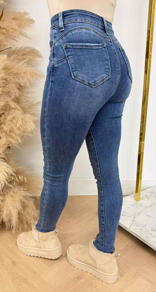 HIGH WAIST PUSH UP SKINNY JEANS 5321-6 DENIMBLUE
