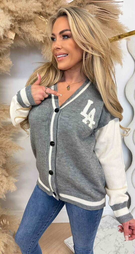 LA KNITTED VEST/SWEAT 230803 GREY LA KNITTED VEST/SWEAT 230803 GREY