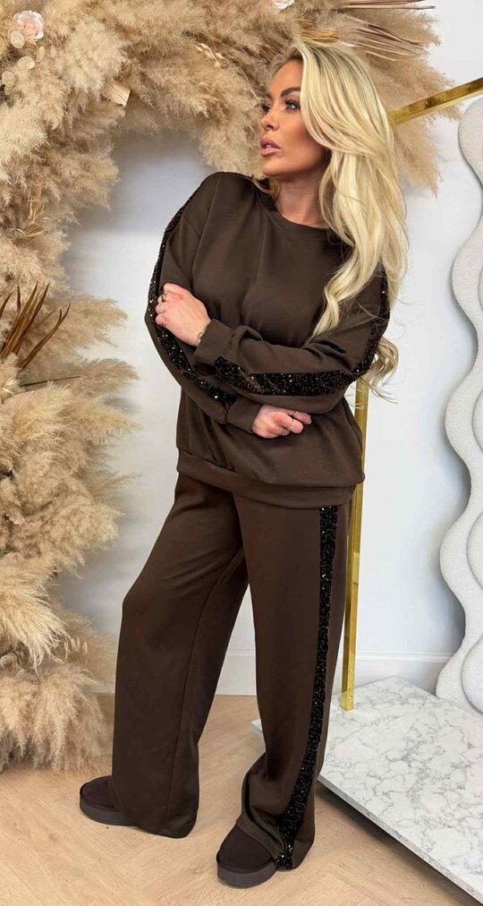 SEQUIN TRACK SUIT CHOCO SEQUIN TRACK SUIT CHOCO