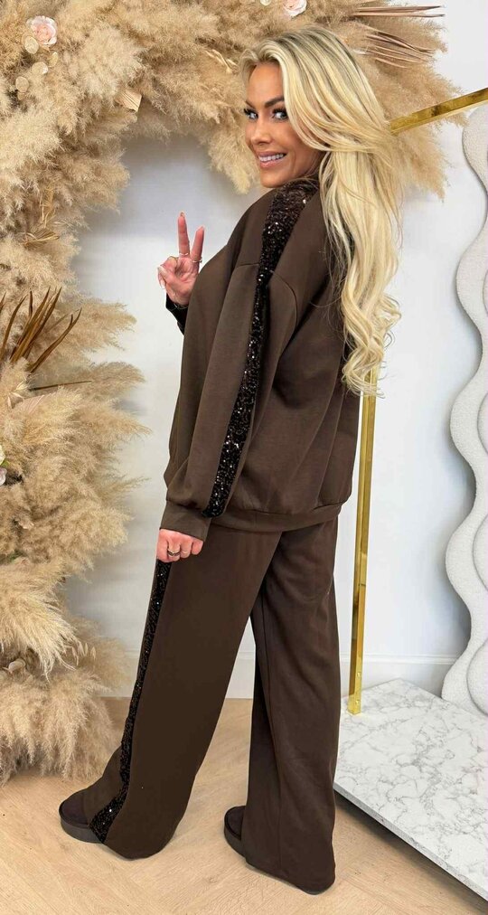 SEQUIN TRACK SUIT CHOCO SEQUIN TRACK SUIT CHOCO