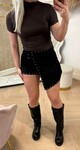 SUEDE LOOK STUDS SKORT BLACK SUEDE LOOK STUDS SKORT BLACK