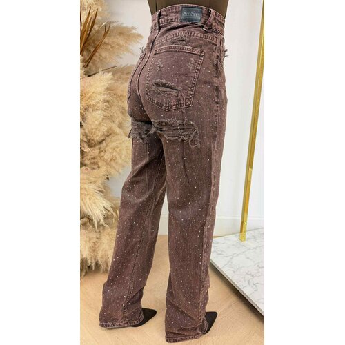 SPARKLE WIDE LEG JEANS A3825 CHOCO SPARKLE WIDE LEG JEANS A3825 CHOCO