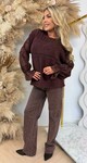 RUFFLY MESH SHINE SWEAT 1488 COFFEE