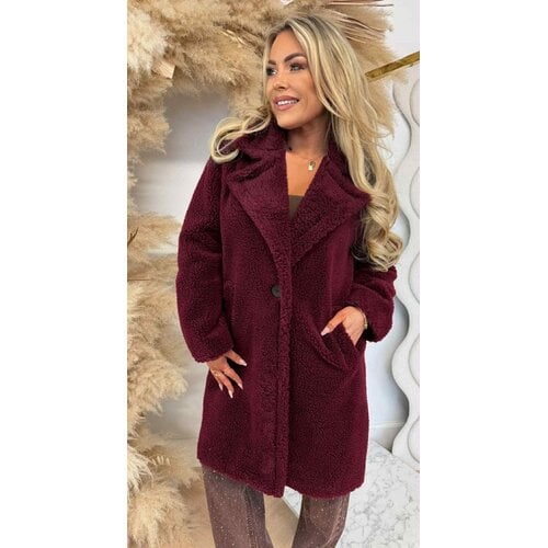 SUPER SOFT TEDDY COAT BORDEAUX