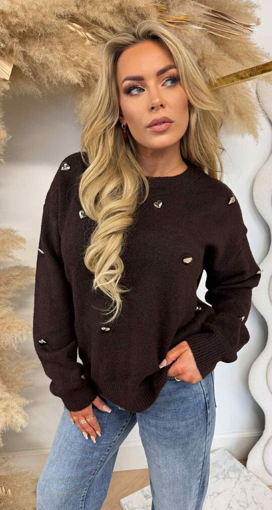 SILVER HEARTS SWEAT YX217 DARKCHOCO