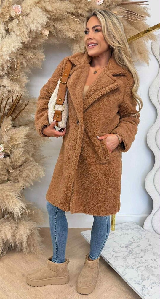 SUPER SOFT TEDDY COAT CAMEL