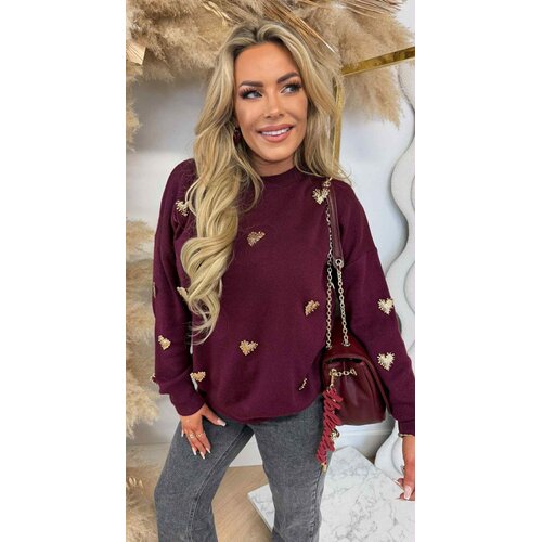 LOVELY HEART SWEAT AM900 BORDEAUX