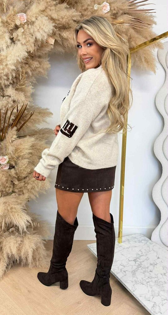 NY SEQUIN SWEAT 3831371 BEIGE