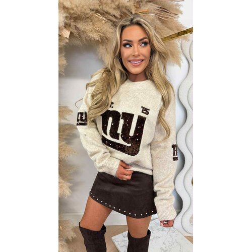 NY SEQUIN SWEAT 3831371 BEIGE
