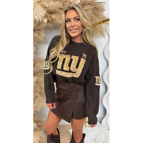 NY SEQUIN SWEAT 3831371 CHOCO