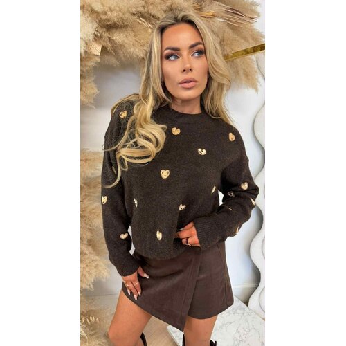 HARTJES SEQUIN SWEAT 3831357 CHOCO