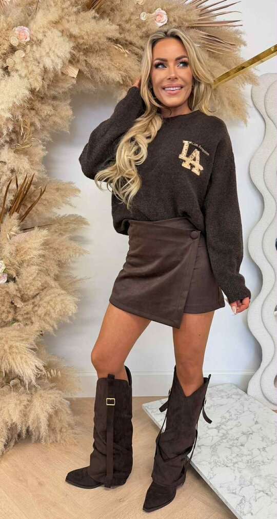 LA SEQUIN TEKST SWEAT 3831370 CHOCO