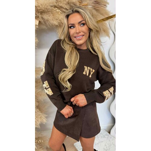 NEW YORK BESTSELLER SEQUIN SWEAT 3831372 CHOCO