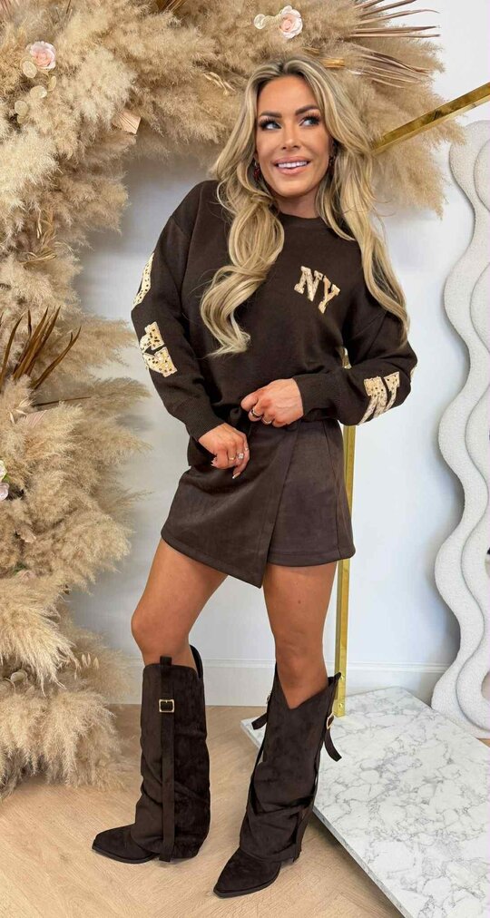 NEW YORK BESTSELLER SEQUIN SWEAT 3831372 CHOCO