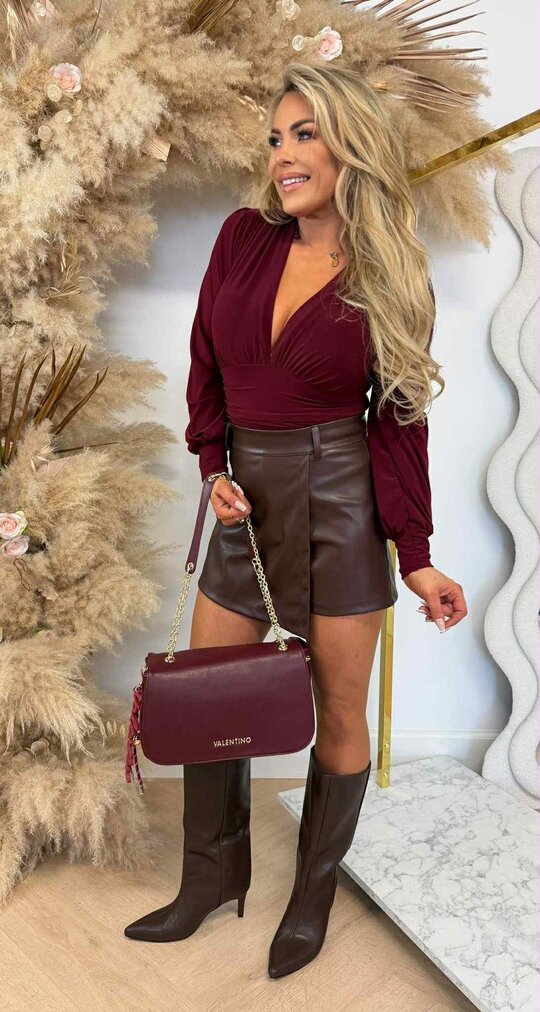 SMOCKED CUP BODY BORDEAUX