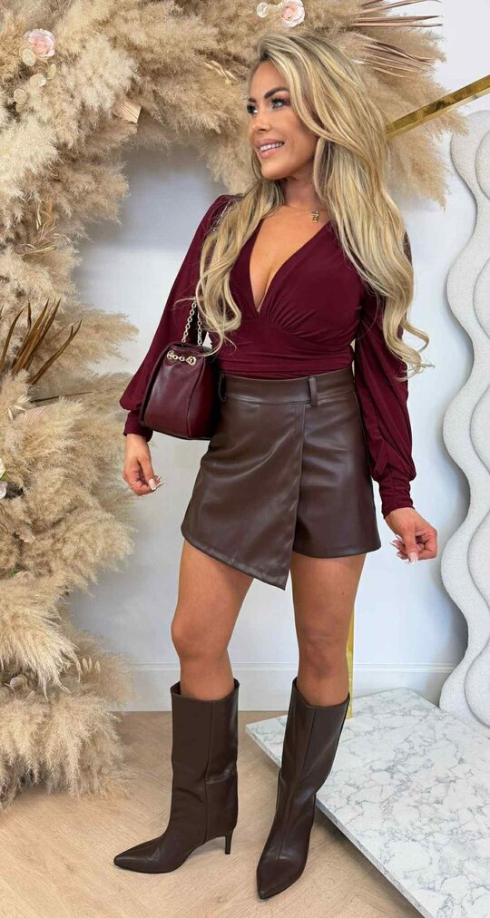 SMOCKED CUP BODY BORDEAUX